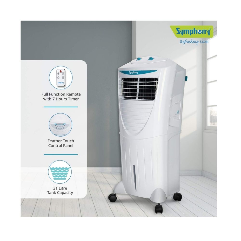 Symphony 45 L Room/Personal Air Cooler (White, HiCool 45T)