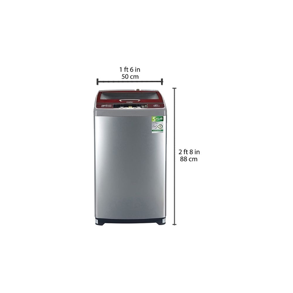 Haier 6.5 kg Fully-Automatic Top Loading Washing Machine (HWM65-707NZP, Silver Grey)