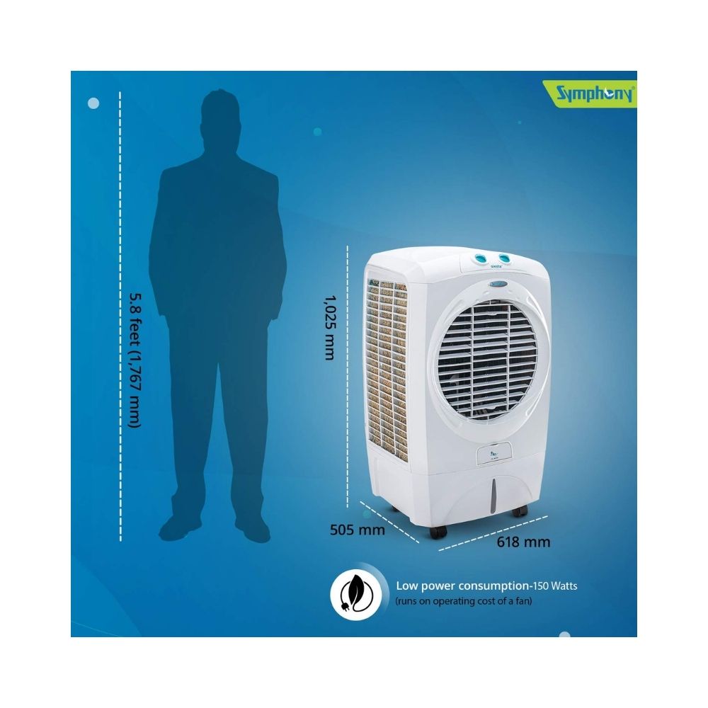 Symphony Siesta 45 Desert Cooler - 45 L, White