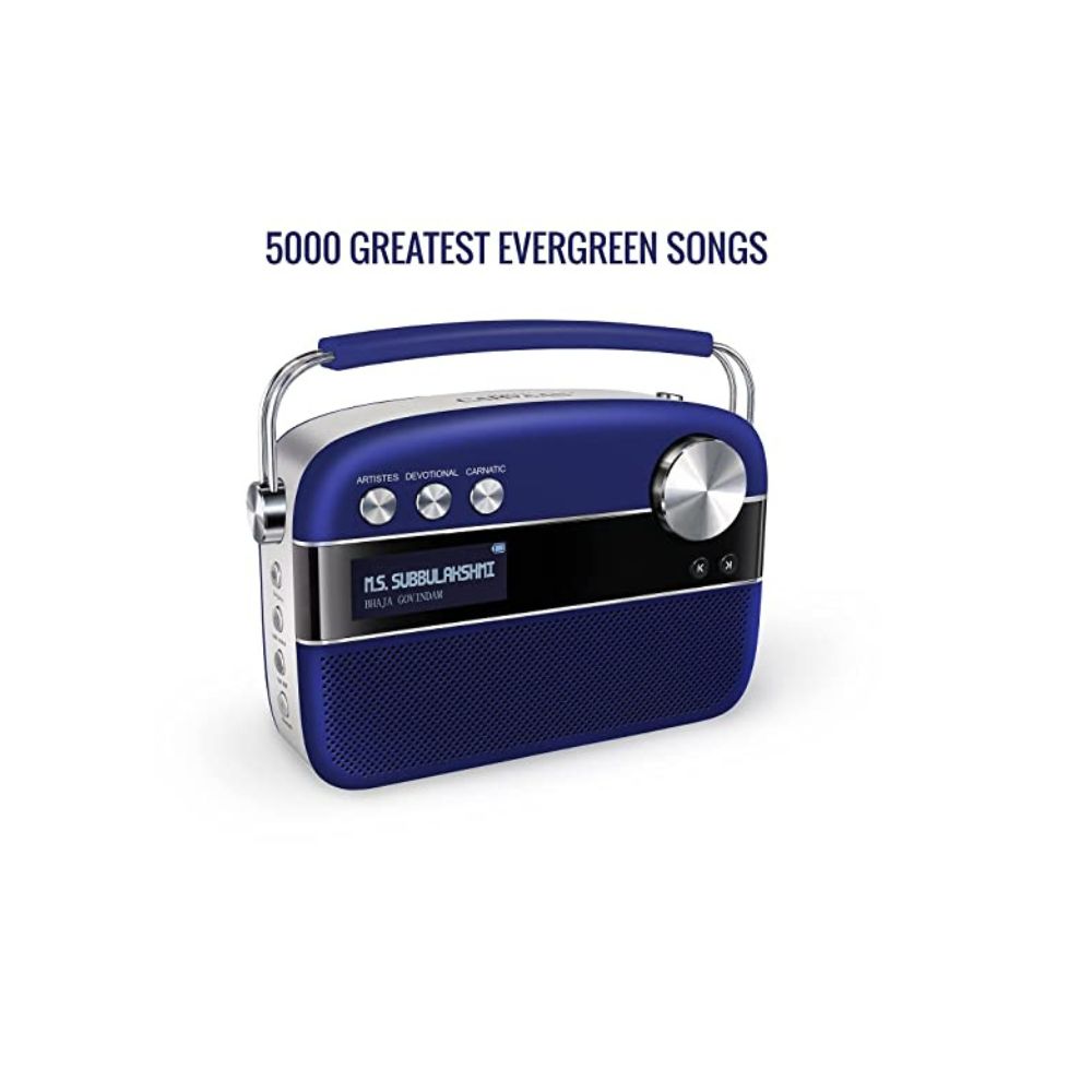 saregama Carvaan Premium Tamil SCB230 10 W Bluetooth Home Theatre  (Royal Blue, Stereo Channel)