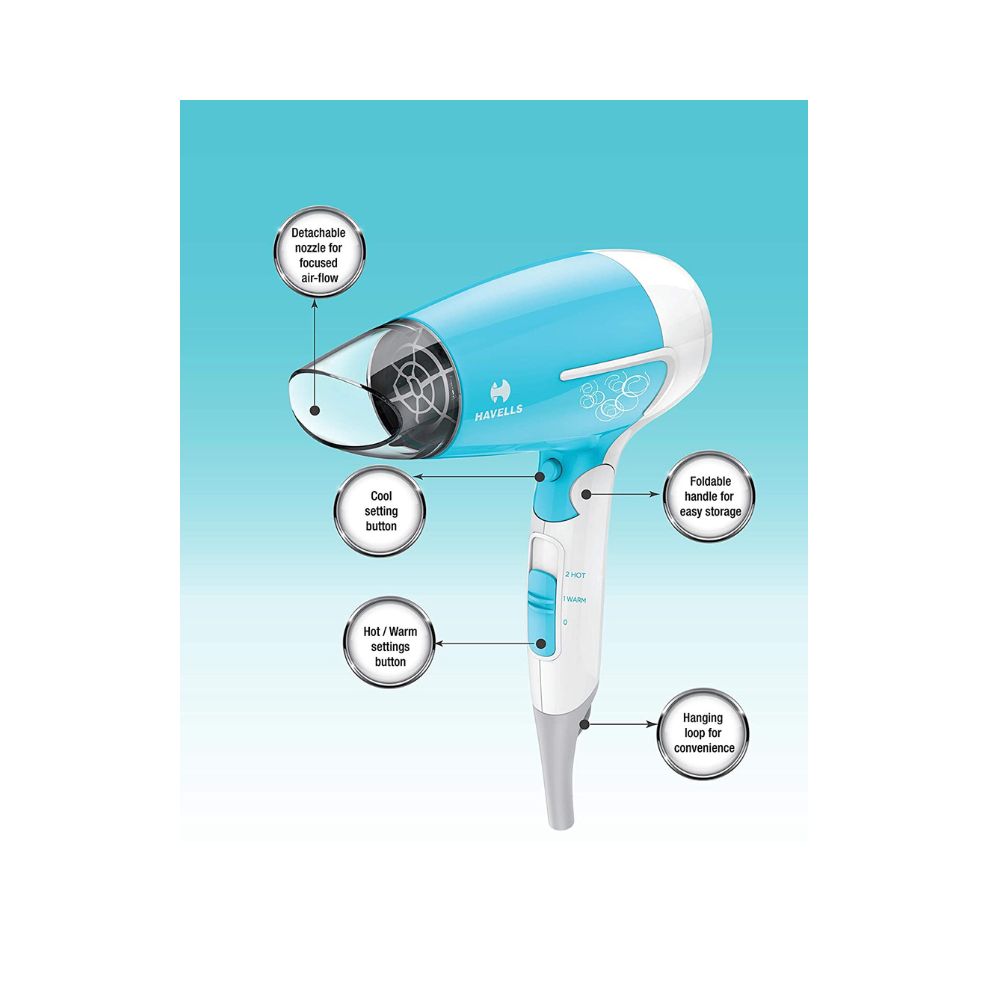 Havells HD3151 Hair Dryer  (1200 W, Turquoise Blue)