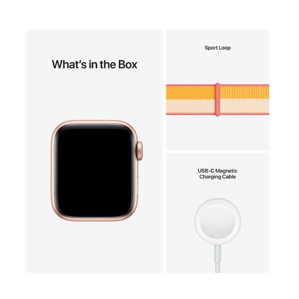 Apple Watch  MKT23HN/A Aluminium Case  (Gold Strap, Regular)