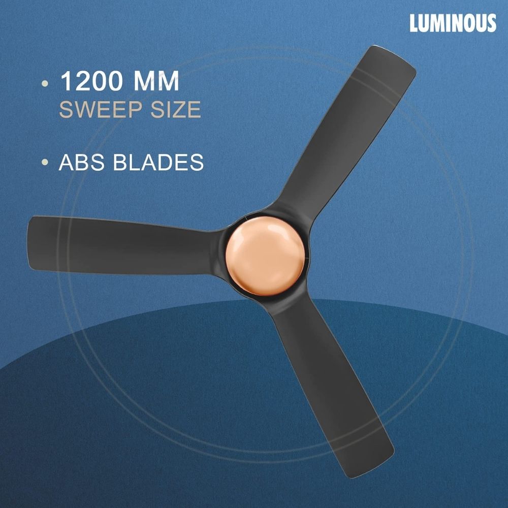 Luminous New York Chelsea 1200MM Ceiling Fan with BEE 3-Star Rating and 40% Energy Saving(Merc Black Copper)