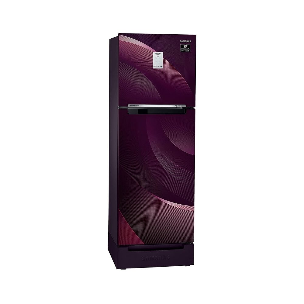 Samsung 244 L 3 Star Frost Free Double Door Refrigerator Rythmic Twirl Red (RT28A3C234R)