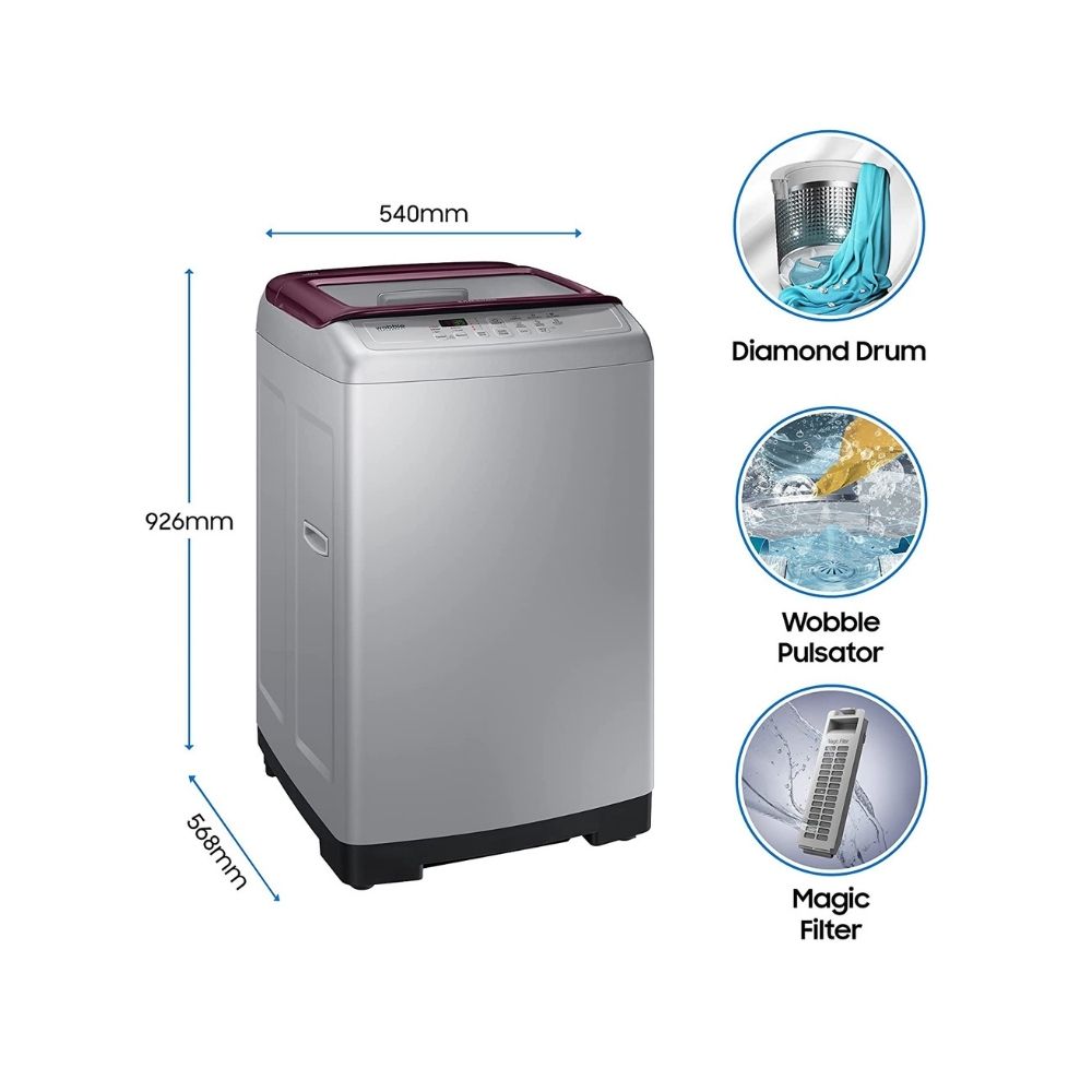 Samsung 7.5 kg Fully Automatic Top Load Washing Machine Silver (WA75A4022FS/TL)