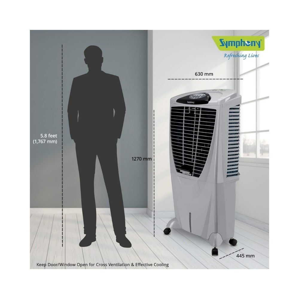 Symphony Winter 80 XL i+ Desert Air Cooler - 80-litres, Grey
