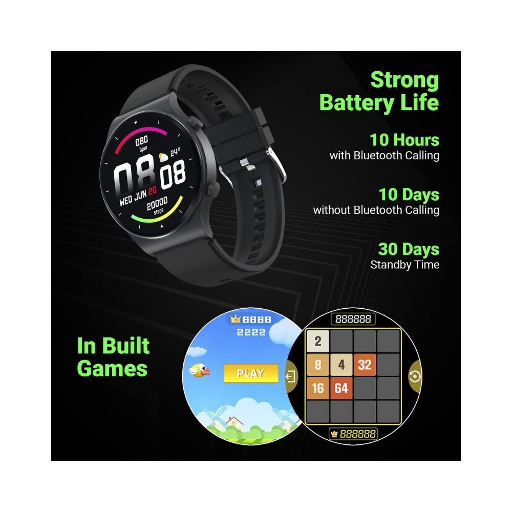 Fire-Boltt 360 Pro Bluetooth Calling, Local Music and TWS Pairing, 360*360 PRO Display Smart Watch(Tarnish Black)