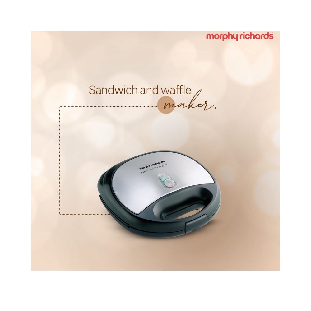 Morphy Richards SM3006 Toast, Waffle and Grill,Silver and Black