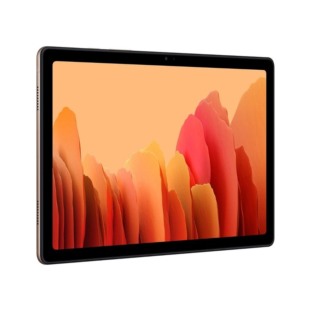 Samsung Galaxy Tab A7 26.31 cm (10.4 inch), Slim Metal Body, Quad Speakers with Dolby Atmos, RAM 3 GB, ROM 32 GB Expandable, Wi-Fi+4G, Gold