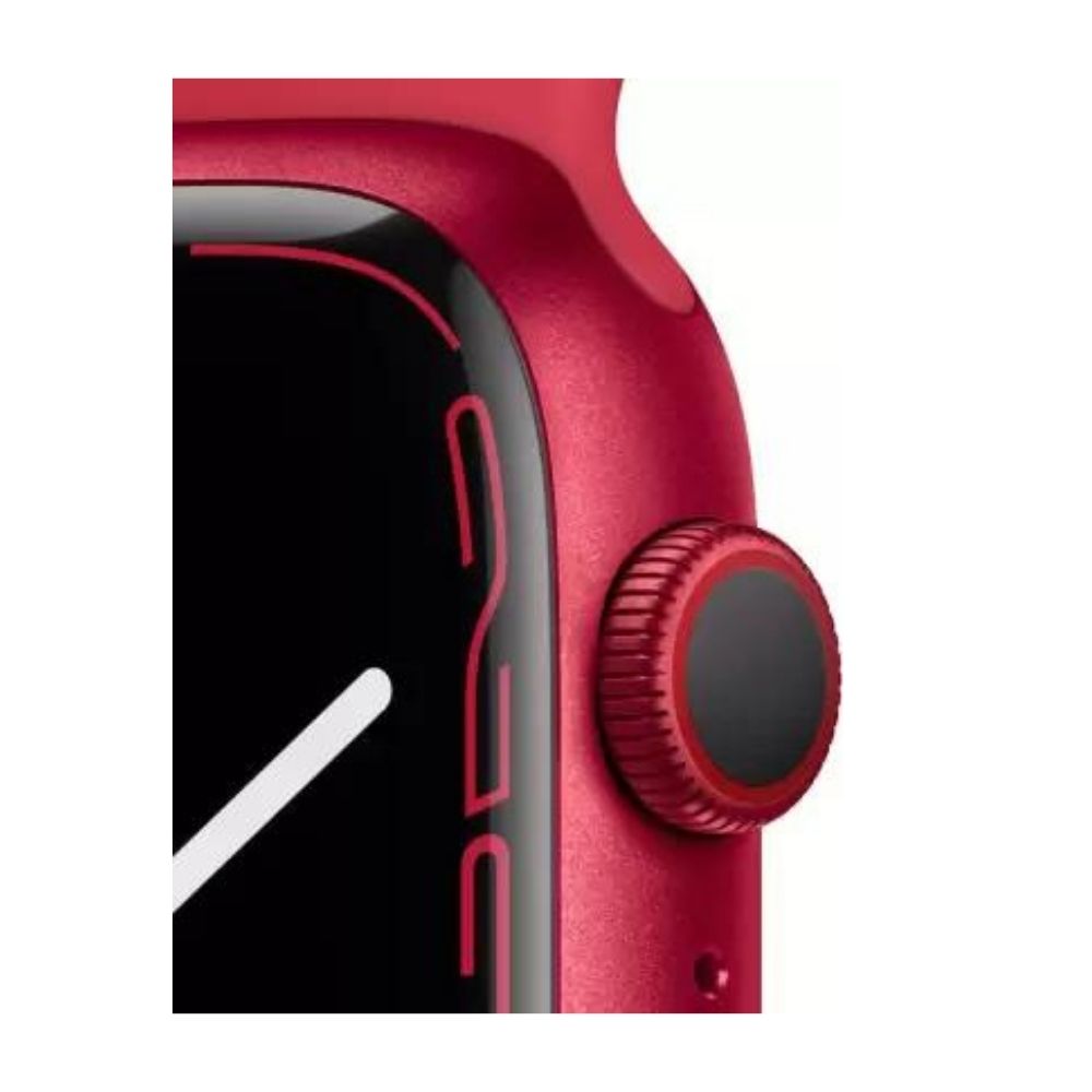 APPLE Watch Series 7 GPS + Cellular, MKJU3HN/A 45 mm Aluminium Case  (Red Strap, Regular)