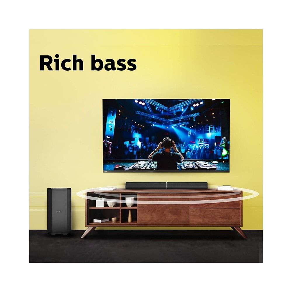 Philips Audio MMS8085B/94 2.1 Channel 80W Multimedia Speaker System with Convertible Soundbar