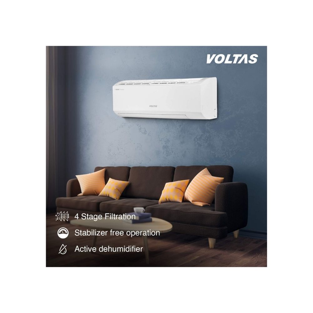 Voltas 1 Ton 3 Star Non-Inverter Split AC (SAC_123_DZW, White)