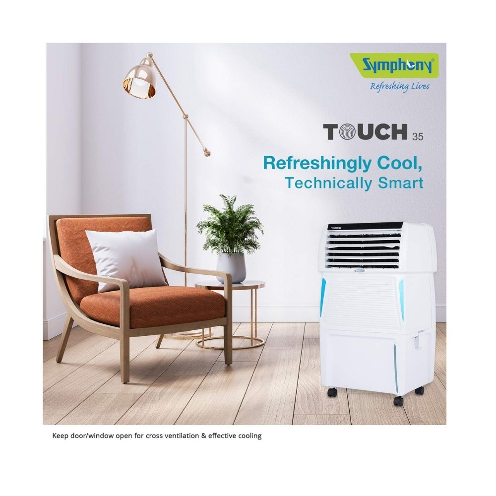Symphony Touch Personal Cooler with Remote - 35L, White