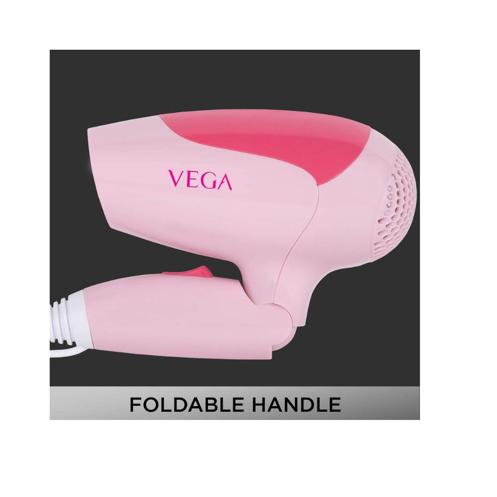 Vega Go Lite 1400 Foldable Hair Dryer with 1400w Quick Dry, (VHDH-19)