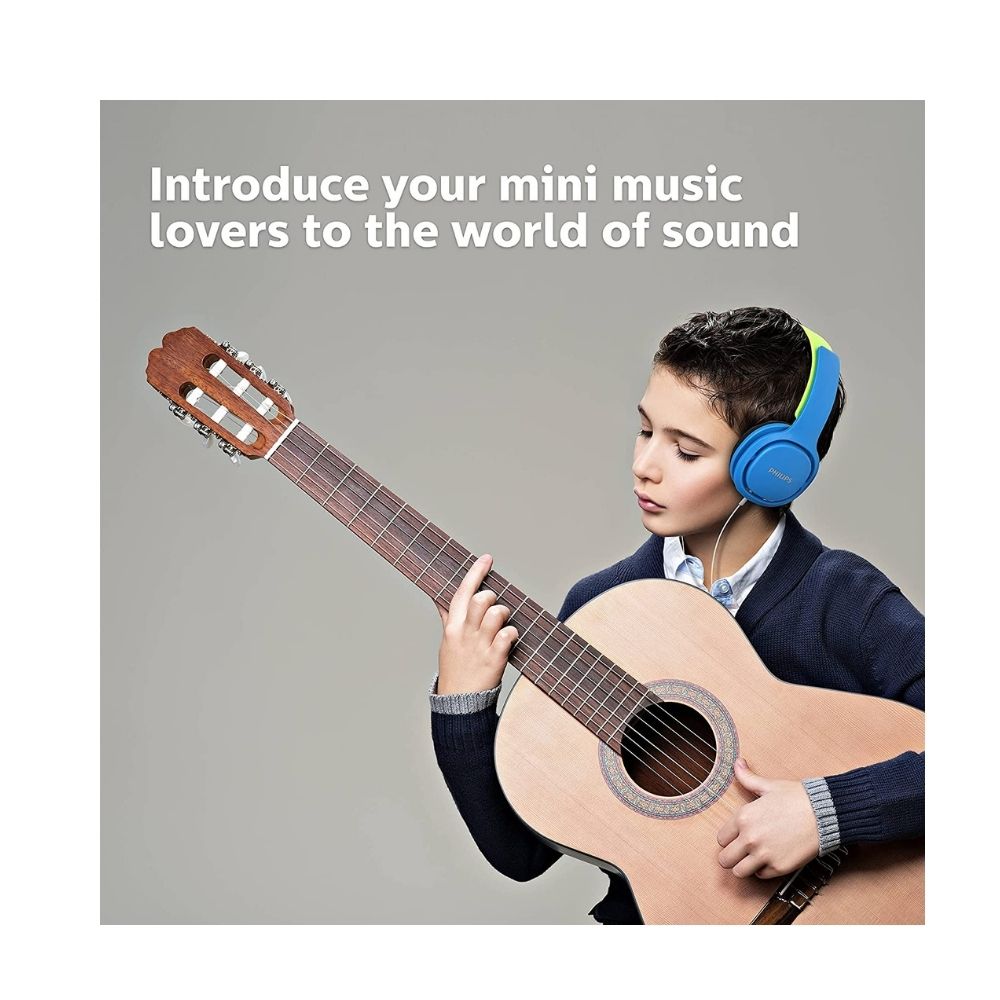 Philips Audios SHK2000BL Kids Headphone, Ergonomic,Adjustable, with a Maximum Volume Limit of 85dB (Blue/Green)