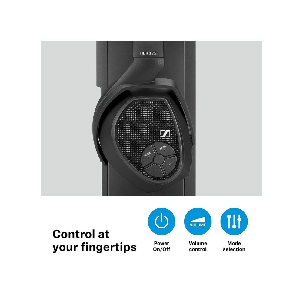Sennheiser RS 175 Wireless Closed Back Headphones without Mic (Black)