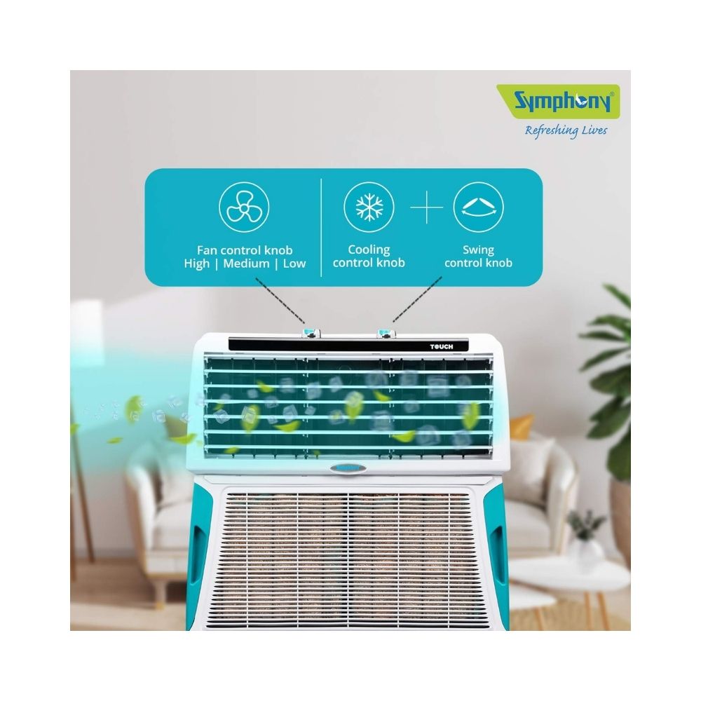 Symphony 55 L Room/Personal Air Cooler  (White, Touch 55)