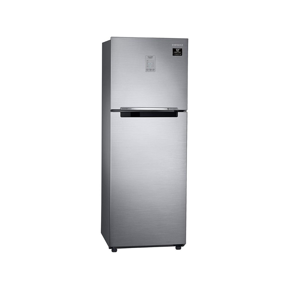 Samsung 253L 2 Star Inverter Frost Free Double Door Refrigerator(RT28A3722S8/NL, Elegant Inox, Convertible), Silver, Large