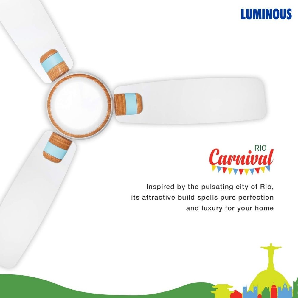 Luminous Rio Carnival 1200mm Ceiling Fan (Azul Aqua)