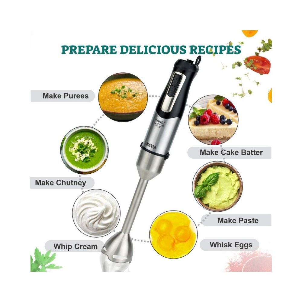 Inalsa Hand Blender Robot INOX 1000 Plus-1000 Watt
