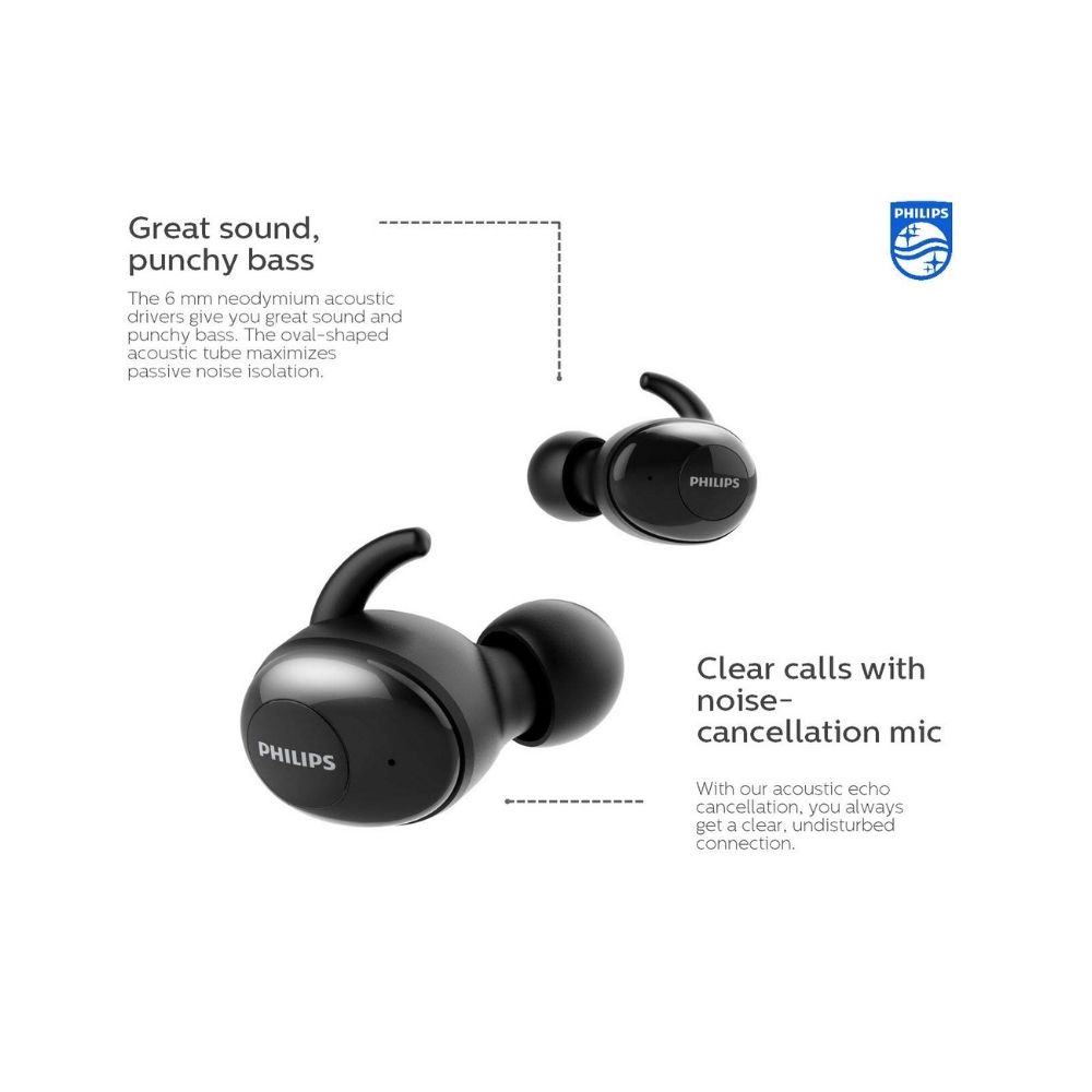 Philips Audio UpBeat SHB2515 Bluetooth 5.0 Truly Wireless Earbuds
