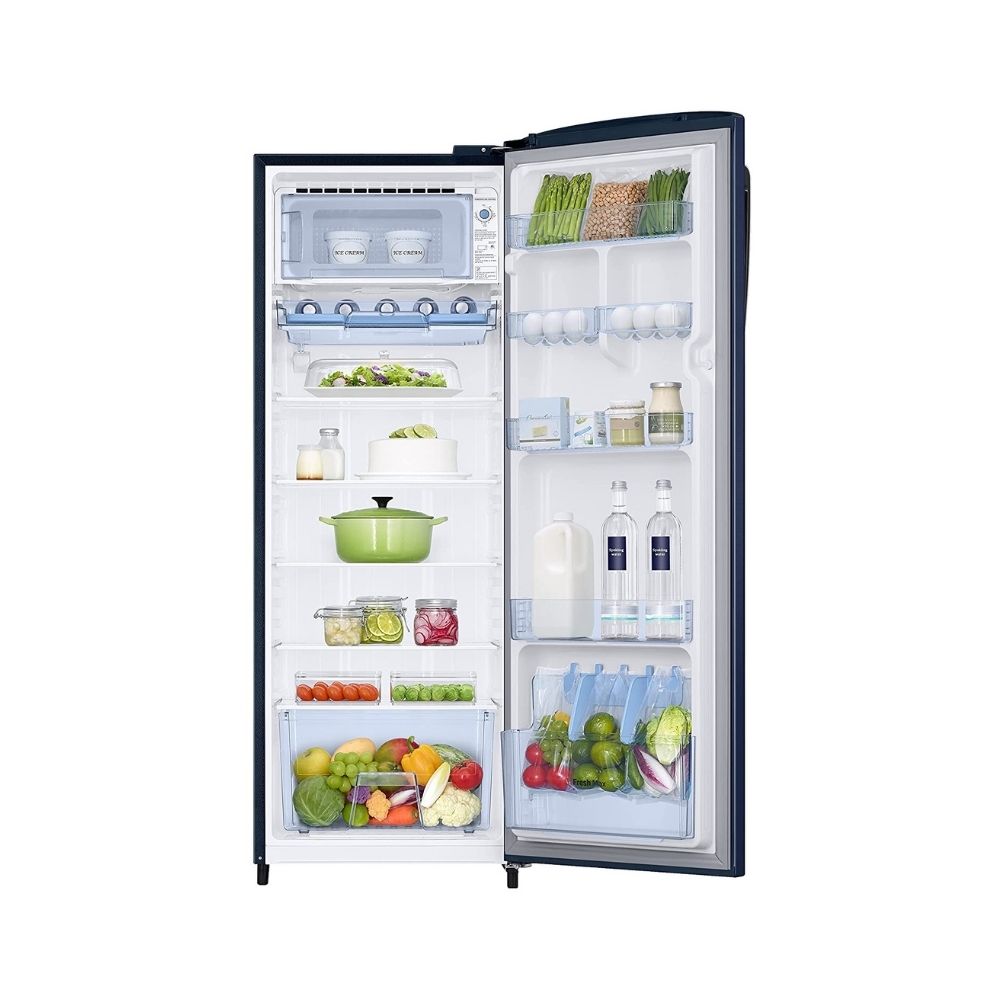 Samsung 225 L 3 Star Inverter Direct cool Single Door Refrigerator (RR26A375YCU/HL, Camellia Blue)
