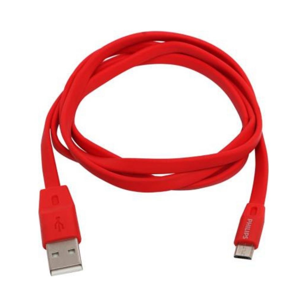 Philips DLC2518C Micro USB Cable - 4 Feet (1.2 Meters) - (Red)