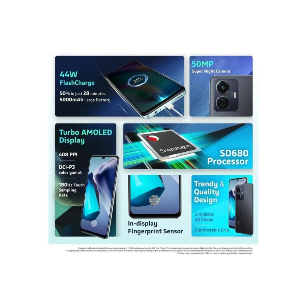 vivo T1 44W 128 GB Storage Midnight Galaxy (4 GB RAM)