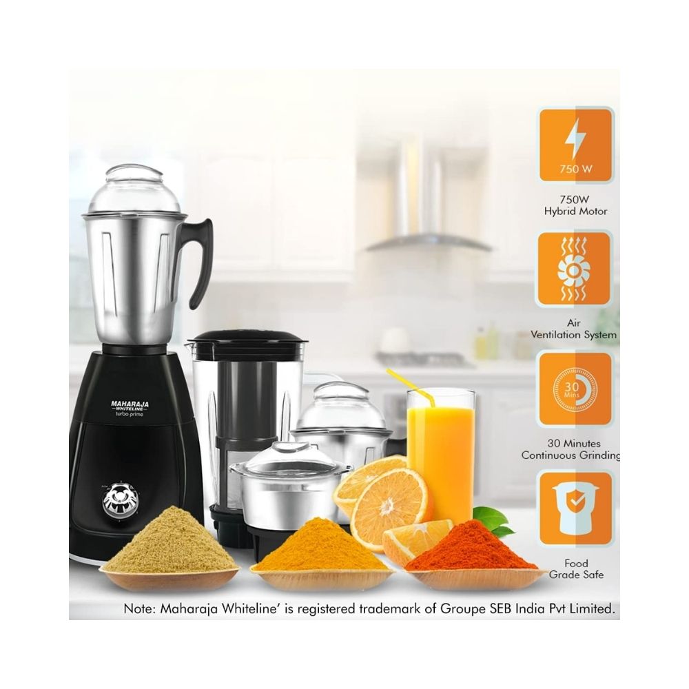 Maharaja Whiteline Mixer Turbo Prime Elite 750 W (Black)