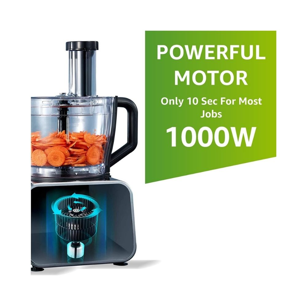 Inalsa Inox 1000 Plus 1000-Watt Food Processor with Mixer Grinder, Silver