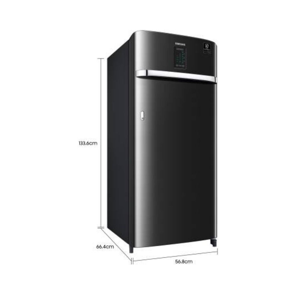 Samsung 220 L Direct Cool Single Door 3 Star Refrigerator  (Luxe Black, RR23A2J3YBX/HL)