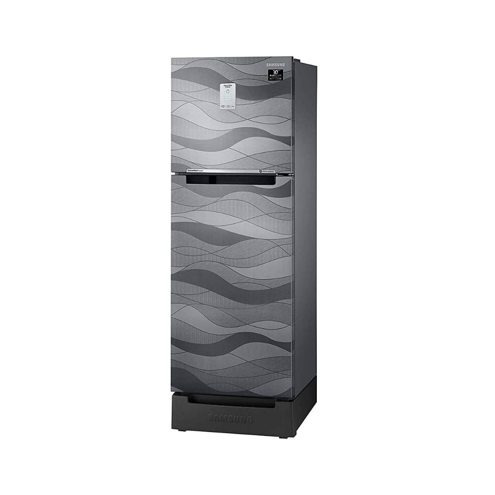 Samsung 244 L 3 Star Frost-Free Double Door Refrigerator (RT28T3C23NV/HL, Inox Wave, Base Stand with Drawer, Curd Maestro, Convertible)