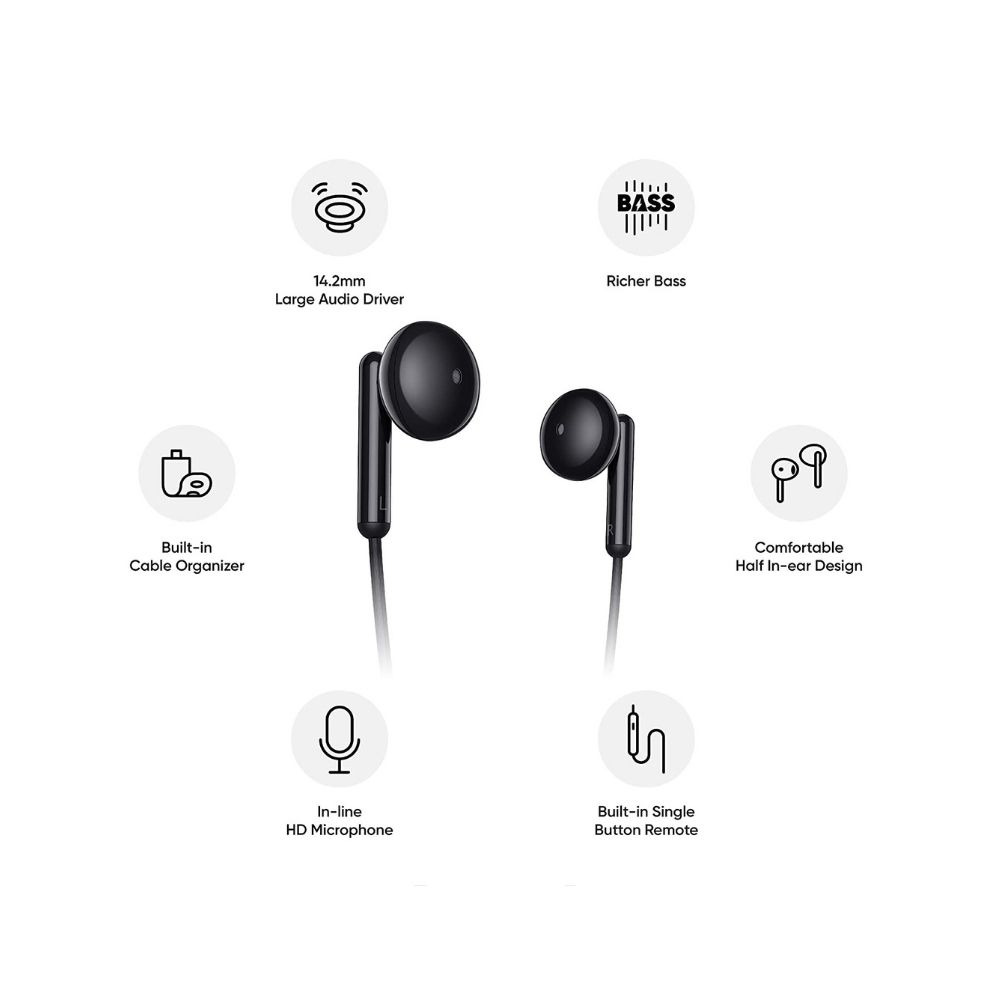 Realme Buds Classic Wired in Ear Earphones with Mic (Black)