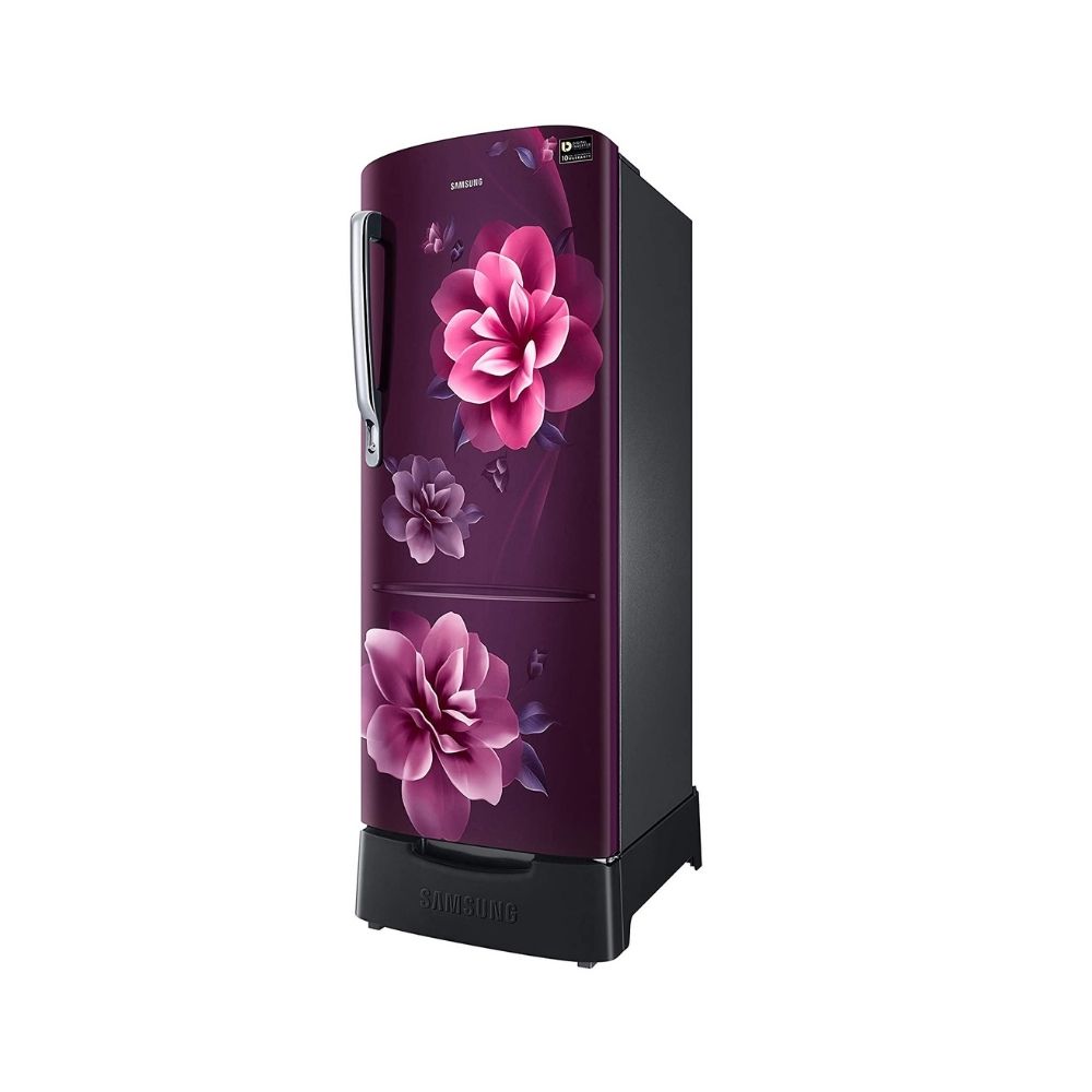 Samsung 230 L 3 Star Inverter Direct Cool Single Door Refrigerator (RR24A282YCR/NL, Base Stand with Drawer, Camellia Purple)