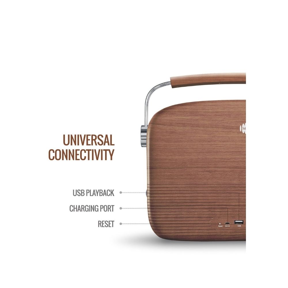 Saregama Carvaan Hindi Bluetooth speaker 6 W Bluetooth Home Theatre  (Oak Wood Brown, Stereo Channel)