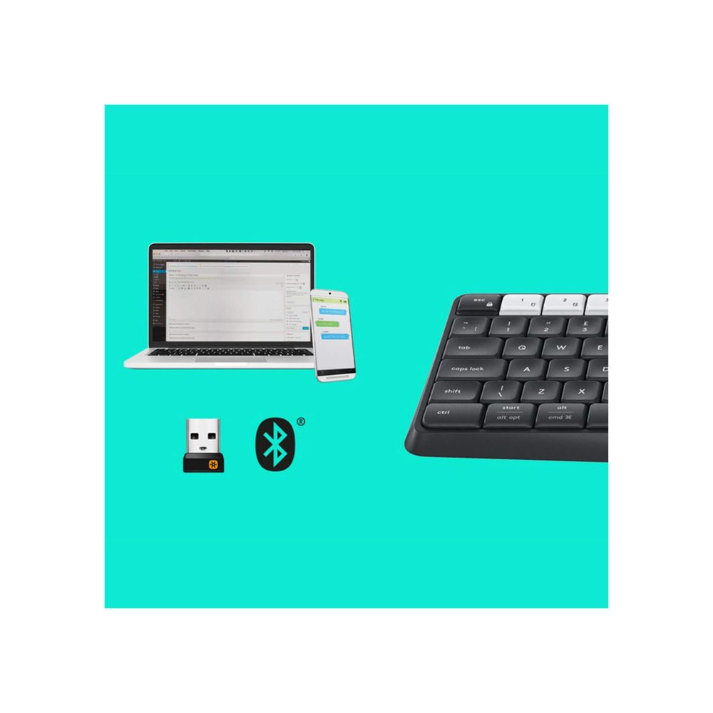 Logitech K375s Multi-Device Wireless Keyboard and Stand for Windows(920-008250)