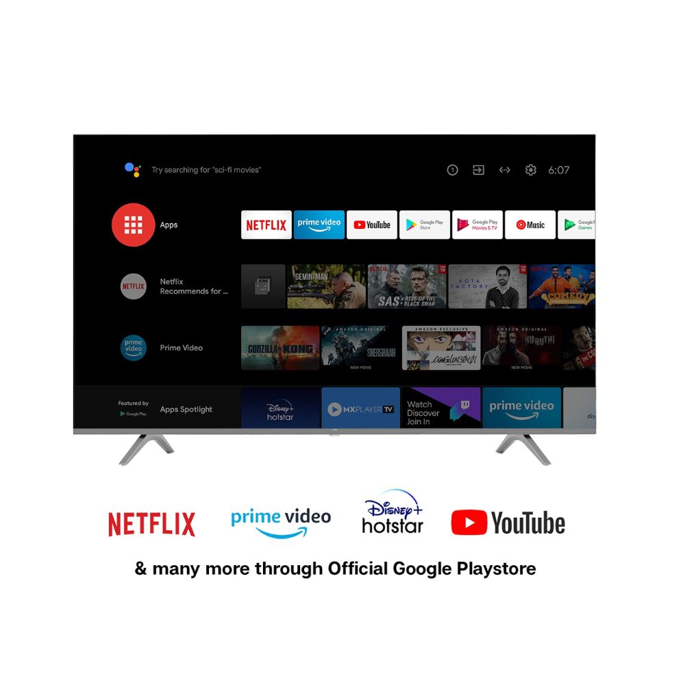 Vu 108 cm (43 Inches) Premium 4K Series Smart Android LED TV 43PM (Grey)