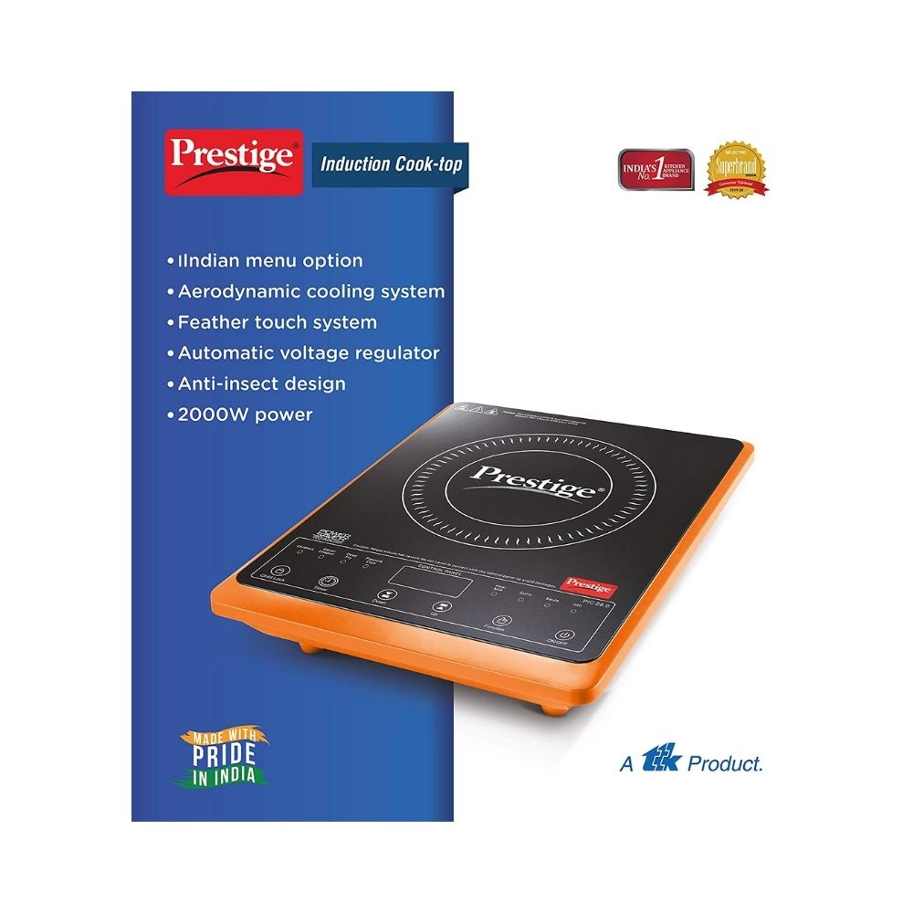 Prestige PIC 29.0 Induction Cooktop  (Orange, Black, Touch Panel)