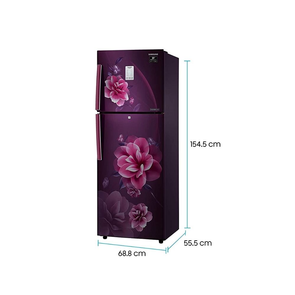 Samsung 253 L 2 Star Inverter Frost-Free Double Door Refrigerator (RT28T3932CR/HL, Camellia Purple, Convertible)