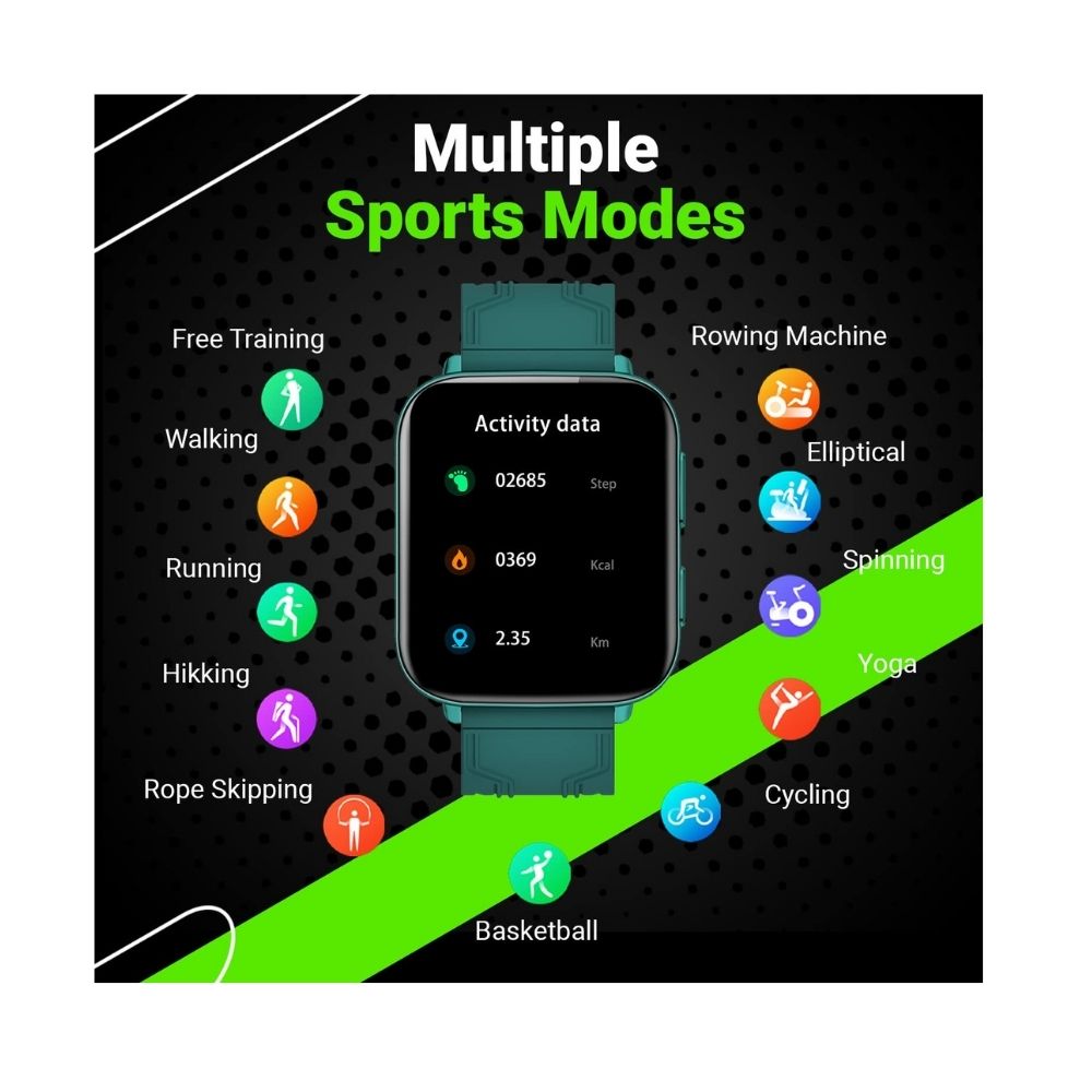 Fire-Boltt Max 1.78“ AMOLED Always ON Display with 368 x 448 Super Retina , Spo2 & Heart Rate Monitor Smart Watch (Green)