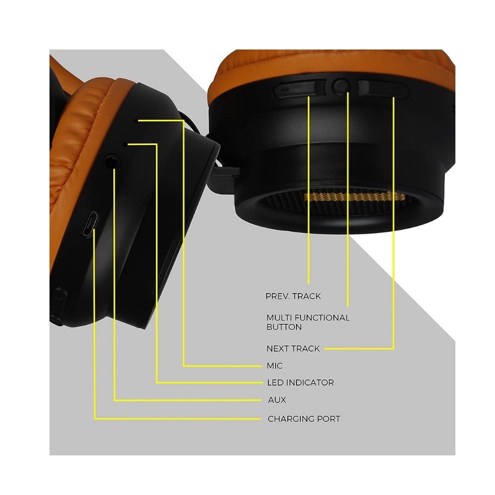 Zebronics Zeb-Bang Bluetooth Headset  (Orange)