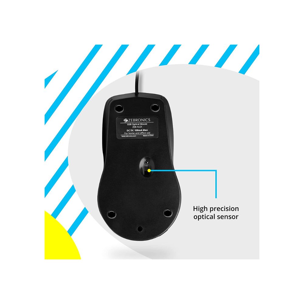Zebronics Zeb-Alex Wired USB Optical Mouse with 3 Buttons