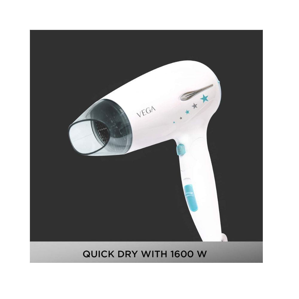 Vega Insta Wave Foldable Hair Dryer With Cool Shot Button & 3 Heat/Speed Setting (VHDH-22)