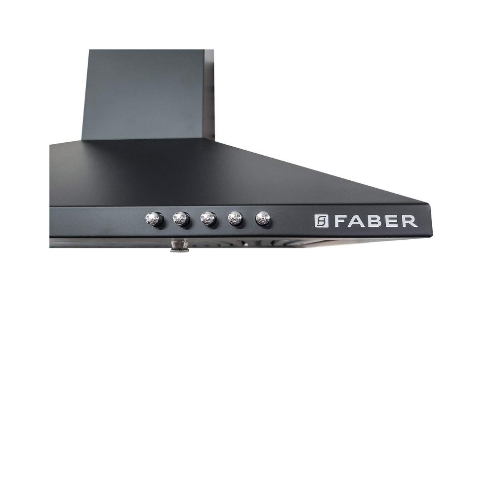 Faber 60 cm 800 m³/HR Pyramid Kitchen Chimney (HOOD CONICO PLUS BF BK 60, 2 Baffle Filters, Black)