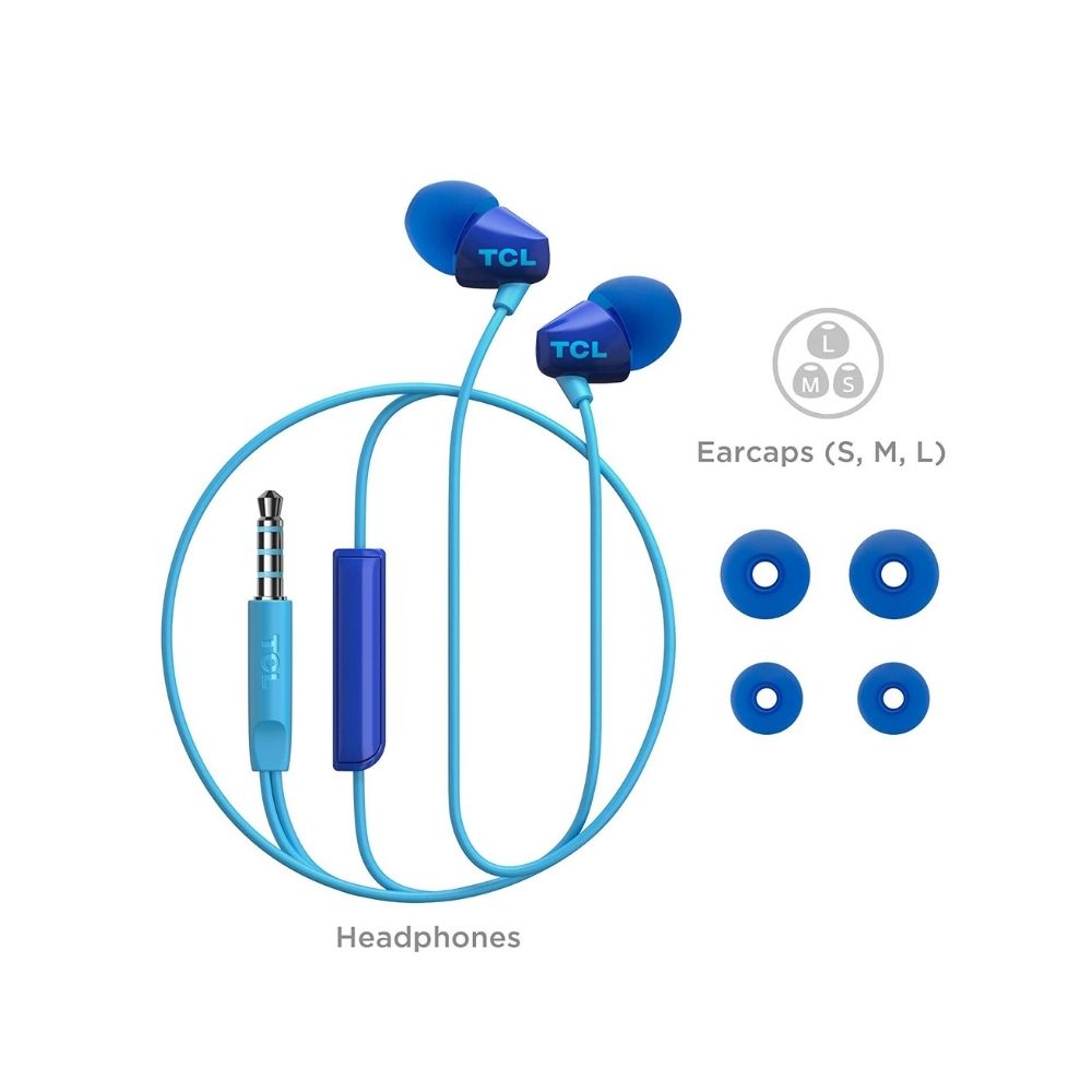 TCL Socl 100 Wired in Ear Headphone with Mic (Ocean Blue)