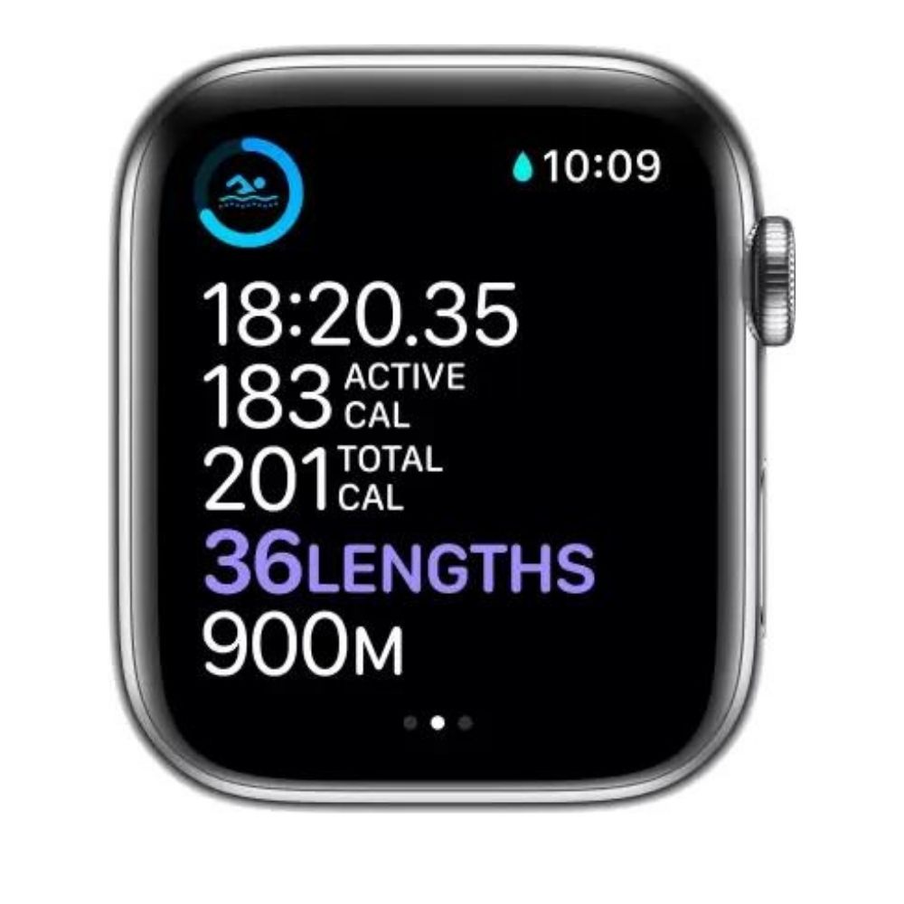 APPLE Watch Series 6 GPS + Cellular M09D3HN/A 44 mm Silver Stainless Steel Case with White Sport Band  (White Strap, Regular)