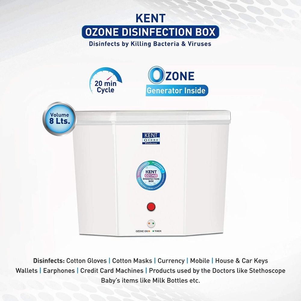 KENT 12015 Ozone Disinfection Box | Equipped with Ozone Generator | Disinfects Multiple Items | Better Than UV Sterilizer