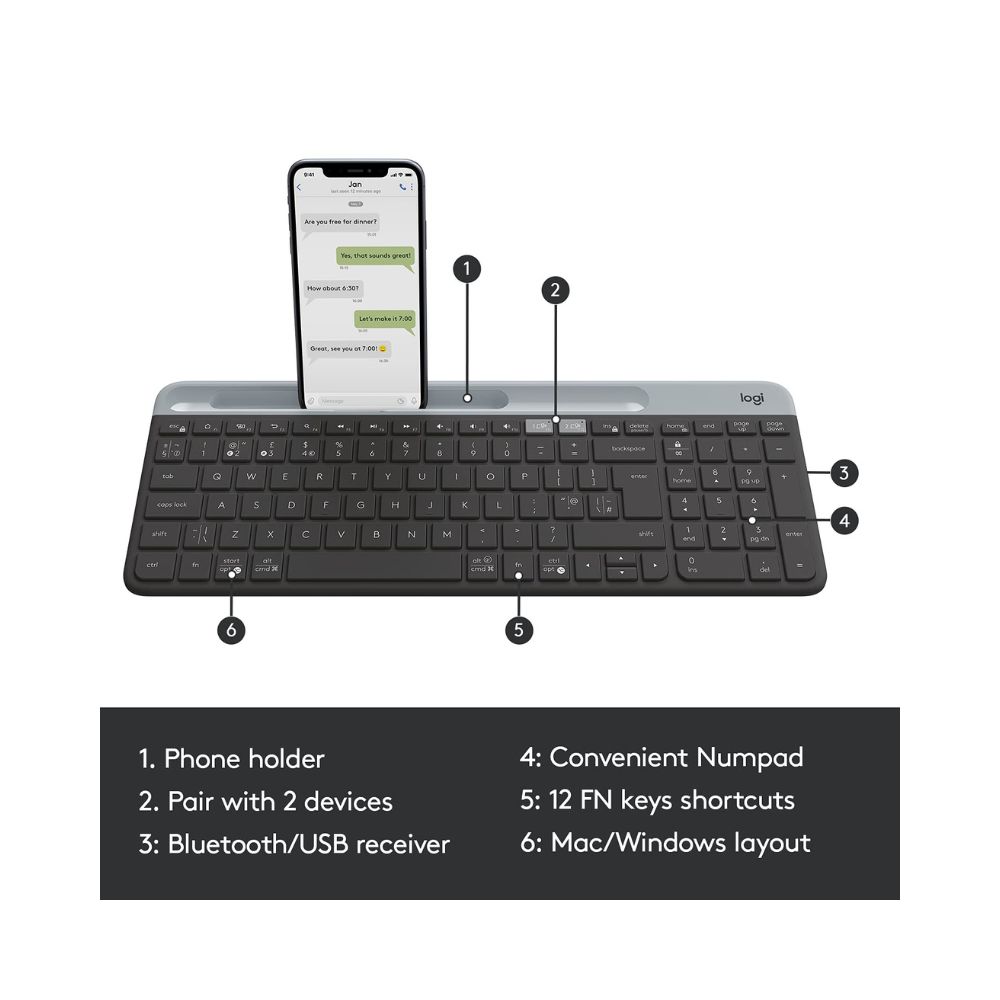 Logitech K580 Slim Multi-Device Wireless Keyboard for Chrome OS(920-009210)