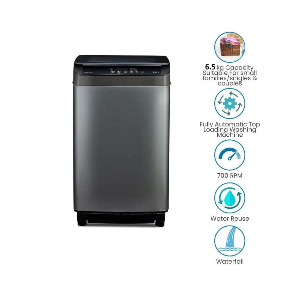Voltas Beko 6.5 kg Fully Automatic Top Load Grey  (WTL65UPGB)