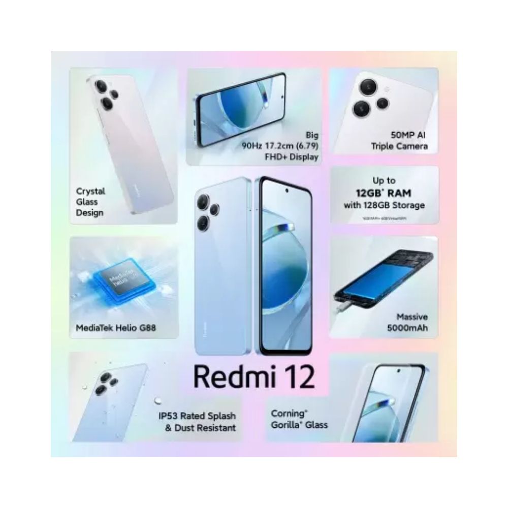 Redmi 12 5G ( 4 GB+128 4 GB) Pastel Blue